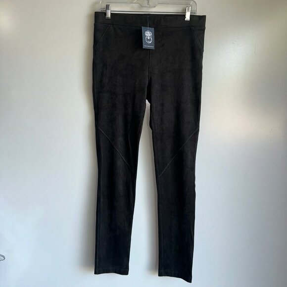 NWT DAVID LERNER Bergen Seamed Micro Suede Leggings Large Green - Picture 1 of 10